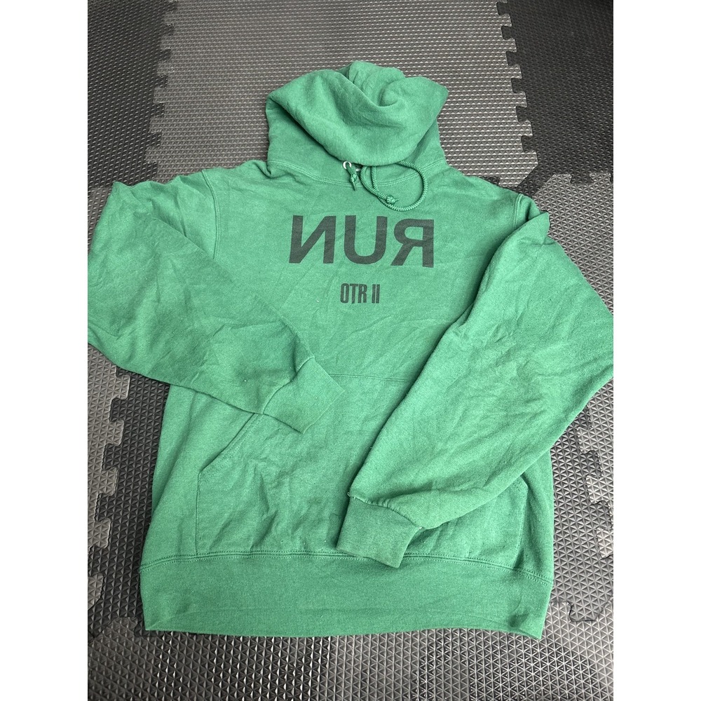 OTR II Jay-Z Beyoncé Concert Tour Hoodie Men's Green Pullover Sweatshirt Small